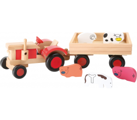 Small Foot Dřevěný traktor s vlečkou a zvířátky
