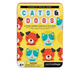 Petit Collage Magnetická hra Kočky a psi poškozená kovová krabička