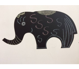 Nálepka na stenu Veselý slon - Nalepovacia tabuľa - Nalepovacia tabuľa