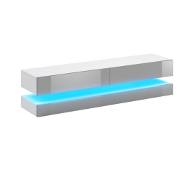 Signal TV stolík Cosmo s LED podsvietením Biela / Sivá Lesk