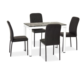 Signal Jedálenský stôl DAMAR 100x60 cm Čierna/Biela
