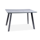 Signal Jedálenský stôl SAMUEL 120x80 cm Čierna Mat/Mramorový Efekt