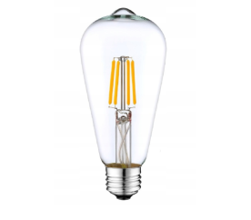 LED žiarovka E27 filament ST64 8W teplá biela