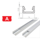 Hliníkový Profil pre LED pásky A Povrchový Biely 1m