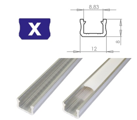 Hliníkový Profil pre LED pásky X Slim Povrchový 1m