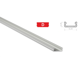 Hliníkový profil pre LED pásky D mini povrchový 1m ELOXOVANÝ