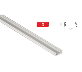 Hliníkový profil pre LED pásky D mini povrchový 2m BIELÝ