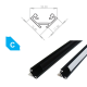 Hliníkový Profil pre LED pásky C Rohový Eloxovaný čierny 2m