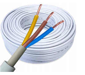 Elektrický kábel 3x1 biely kábel OMY - 1m