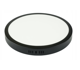 Kruhový LED panel pre povrchovú montáž - čierny - 24W - neutrálna biela