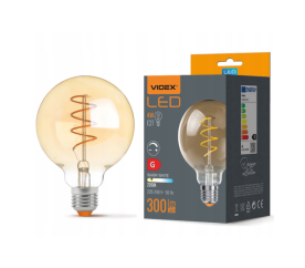 LED žiarovka AMBER filament - E27 - 4W - G95 - stmievateľná - teplá biela