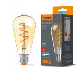 LED žiarovka filament AMBER - E27 - 4W - ST64 - stmievateľná - teplá biela