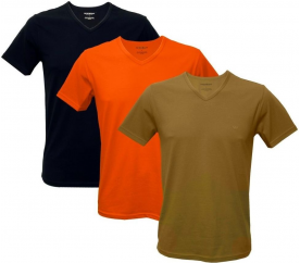 Emporio Armani Tričko 3-PACK Orange, Navy, Kaki