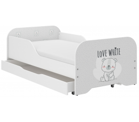 Wooden Toys Dětská postel Love White 160x80 cm