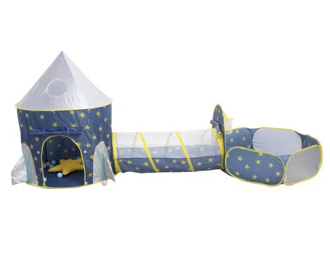 Aga4Kids Detský hrací stan s preliezacím tunelom Modrý