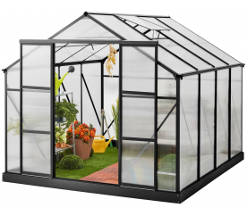 Aga Záhradný skleník MR4039 294x244x227 cm Čierny + základňa