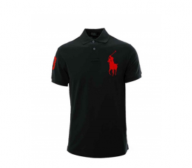 Ralph Lauren Detské Polo tričko Black Big Pony Red