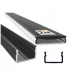 Hliníkový profil pre LED pásiky OXI-Dx pre povrchovú montáž 2m čierny + čierny difúzor