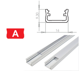 Hliníkový Profil pre LED pásiky A Povrchový Biely 1m
