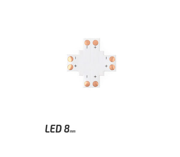 Spojka pre LED pásy - X - CN20 - 8mm - 2pin - SMD 3528, 2835, 3014