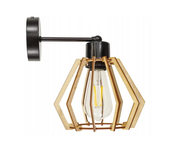 Nástenná lampa - nástenné svietidlo - E27 - DIAMANT - čierna