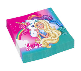 Barbie Papierové obrúsky Barbie 33x33cm 20 ks