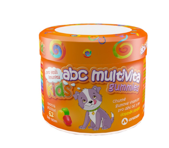 Avanso ABC Multivita Kids Vitamínové želatínky pre deti od 3 rokov 62 kapsúl